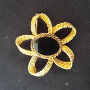 Vintage Winard 12k GF Flower & Onyx